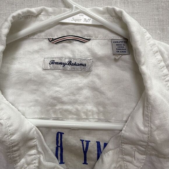 Tommy Bahama 100% Linen Long Sleeve White USA American Flag 1993 Shirt Mens 3XL - Picture 3 of 10